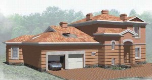 External view, Dniper project - a house project with terraces